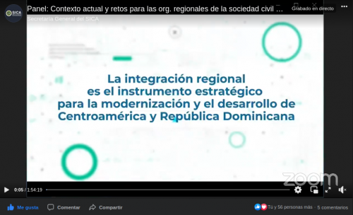 Contexto actual de la región y los retos para las organizaciones regionales de la sociedad civil en el marco del Comité Consultivo del SICA - Febrero 2021