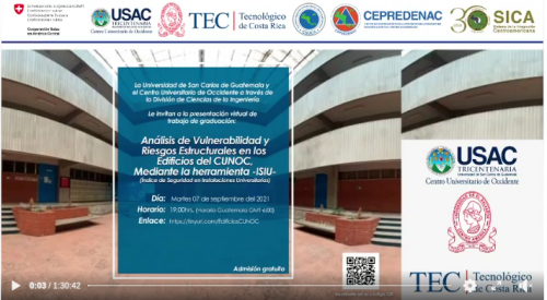 Análisis de Vulnerabilidad y Riesgos Estructurales en los Edificios del CUNOC, Mediante la Herramienta -ISIU- (Índice de Seguridad en instalaciones Universitarias) - Septiembre 2021