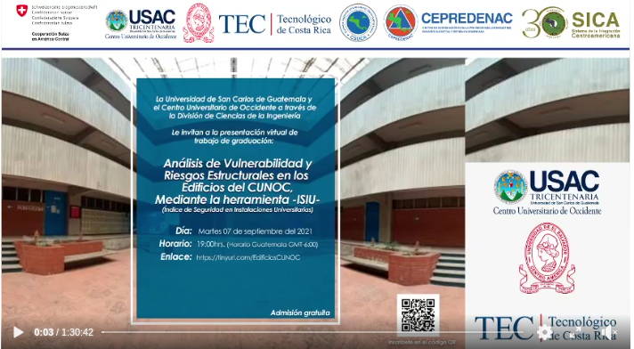 Análisis de Vulnerabilidad y Riesgos Estructurales en los Edificios del CUNOC, Mediante la Herramienta -ISIU- (Índice de Seguridad en instalaciones Universitarias) – Septiembre 2021