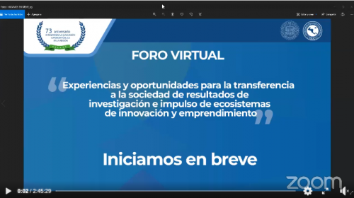 Experiencias y oportunidades para la transferencia a la sociedad de resultados de investigación e impulso de ecosistemas de innovación y emprendimiento - Septiembre 2021